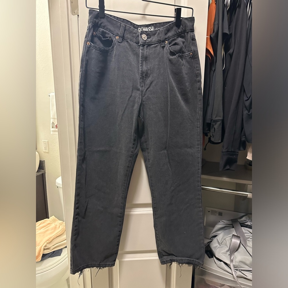 Black high rise boyfriend jeans